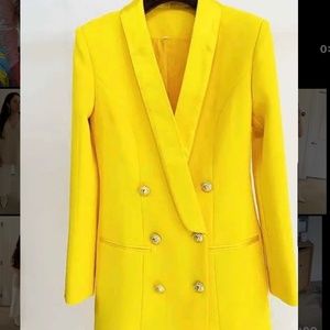 Yellow Blazer Dress